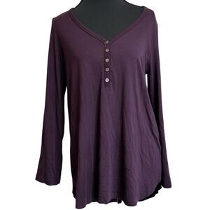 Karen Kane‎ Long Sleeve Top Women’s Small Purple Eggplant Soft Basic Shirt Fall